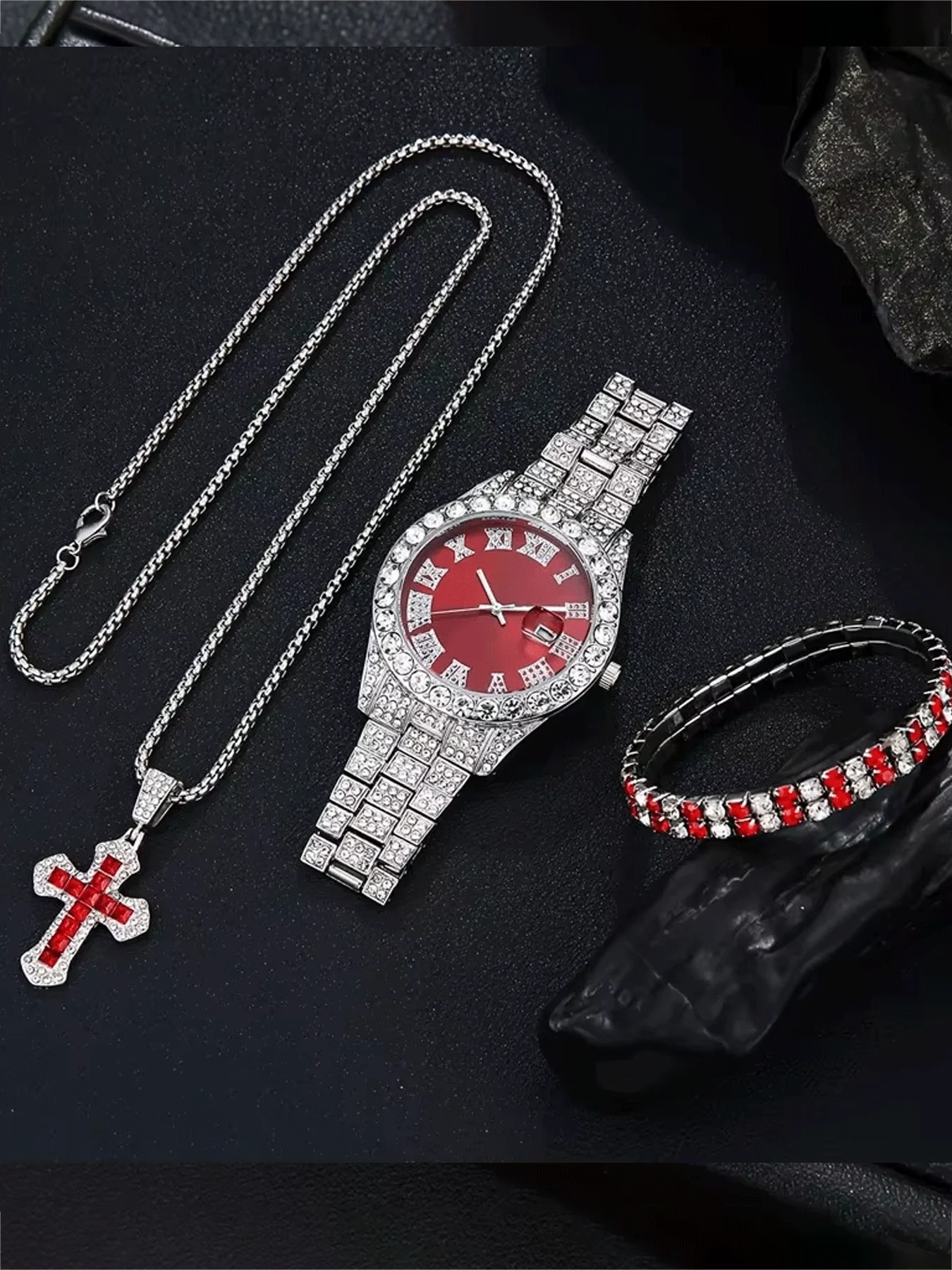 Fashionable casual temperament business watch simple and fashionable men's watch set