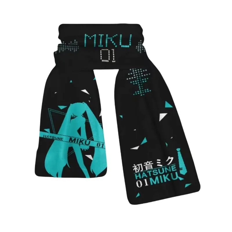 Hatsune Miku Cartoon Animation Peripheral Cute Kawaii Coral Velvet Scarf Girl Heart Winter Warm Scarf Best Friend Birthday Gift