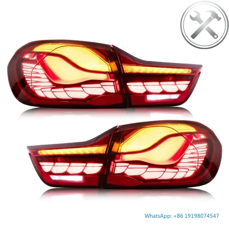 

2014‑2020 Mid Size Sedan F32 4‑Series GTS Full LED Taillights Assembly Clear Lens Red LED 4000LM 6000K 12V Auto Parts