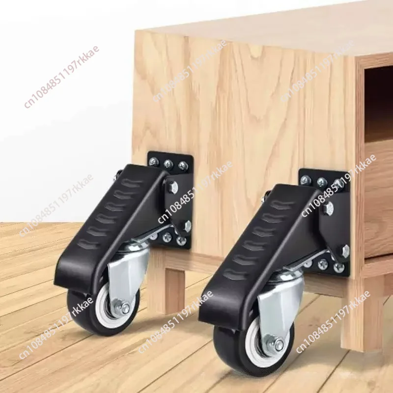 Woodworking Lifting Workbench Mobile Casters, Four Detachable Lifting Table Moving Wheels