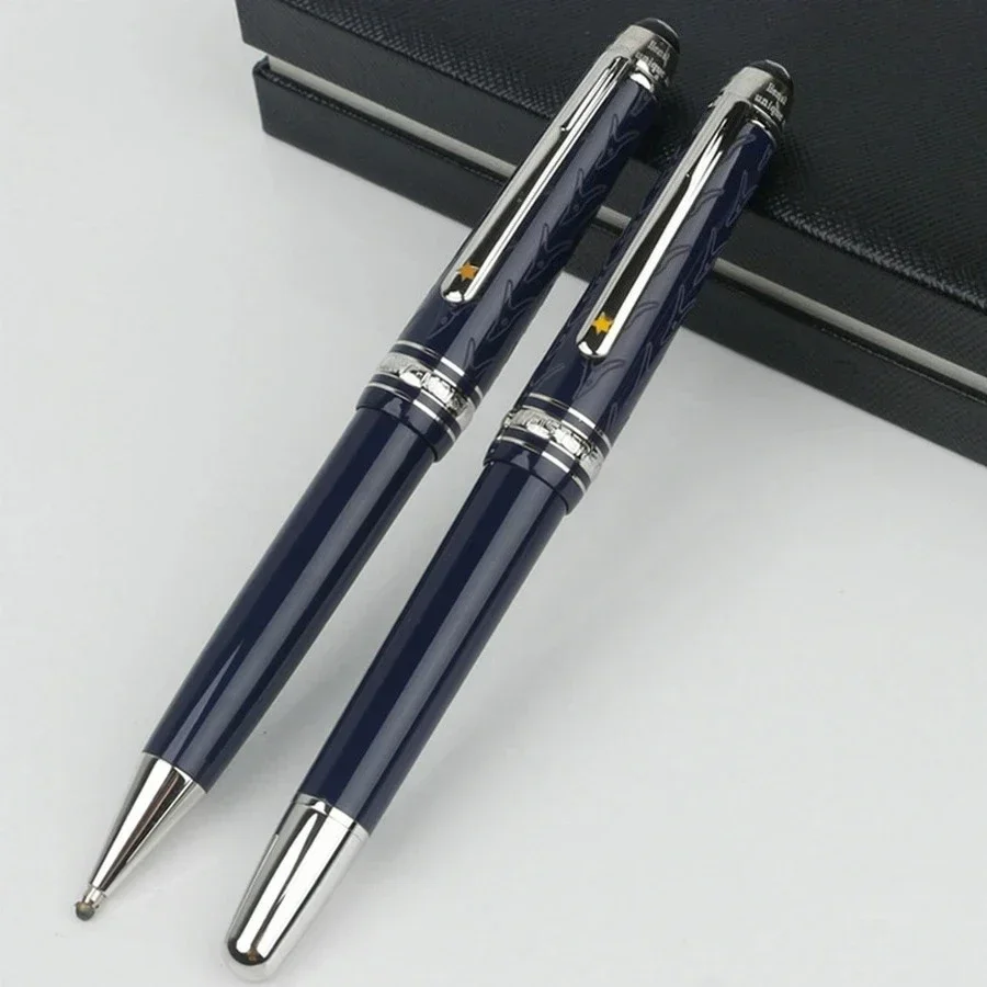 إصدار محدود M النبيذ الأحمر الأزرق المعدن والراتنج # 145 قلم الكرات الدوّارة للترويج للمكتب والمدرسة مع مصمم الأعمال التسلسلي