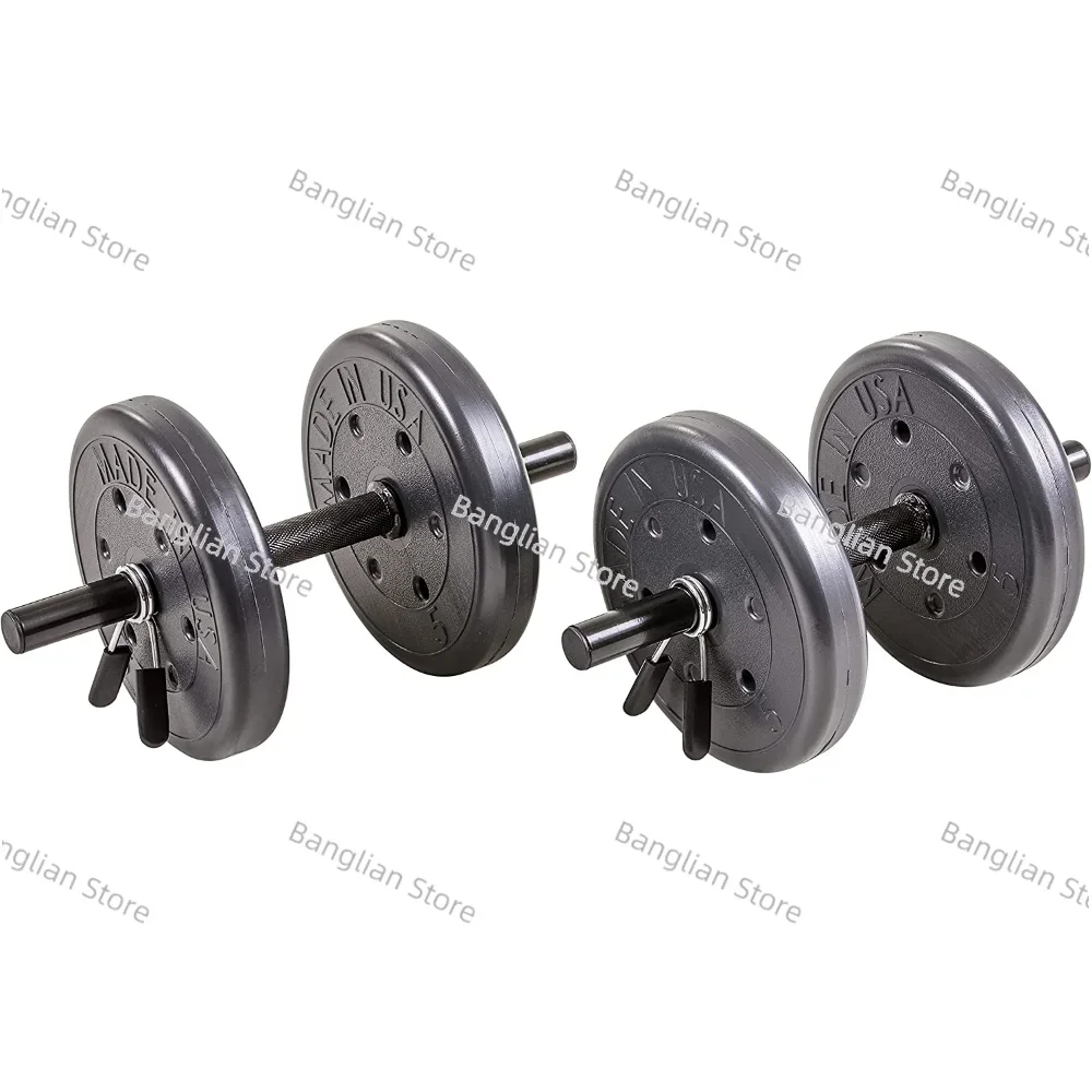 Duracast Barbell Weight Set with 2 Dumbbells and 6ft Bar for Home Gym, 105 Lb, New Weight, 2023