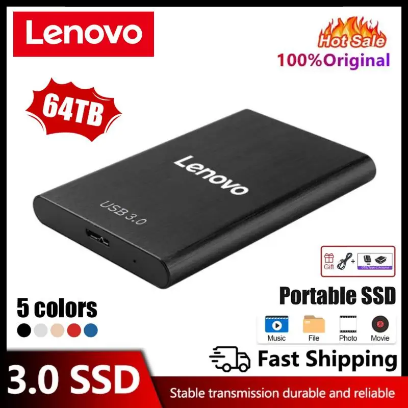 Original Lenovo High-speed External Hard Drive 500GB 2TB 4TB 8TB USB3.0 SSD 2.5 Inch Portable SSD 16TB Hard Disk For Laptop PS4