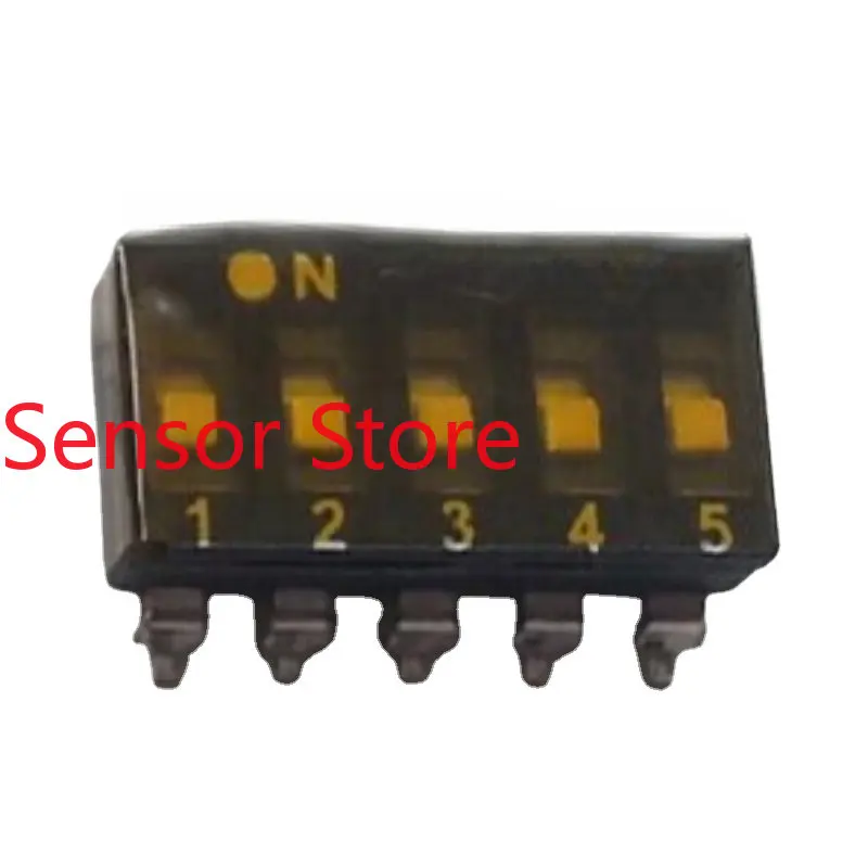 

10PCS IC Type DIP Switch 5-bit SMD 2.54mm Coded Flat Dial Black Film High Temperature Resistance