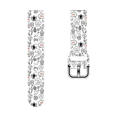 20mm Valentine's Day Printed Straps for Samsung Galaxy Watch 7/6/5 40mm 44mm Band Replaceable Braceclet for Xiaomi Amazfit Watch