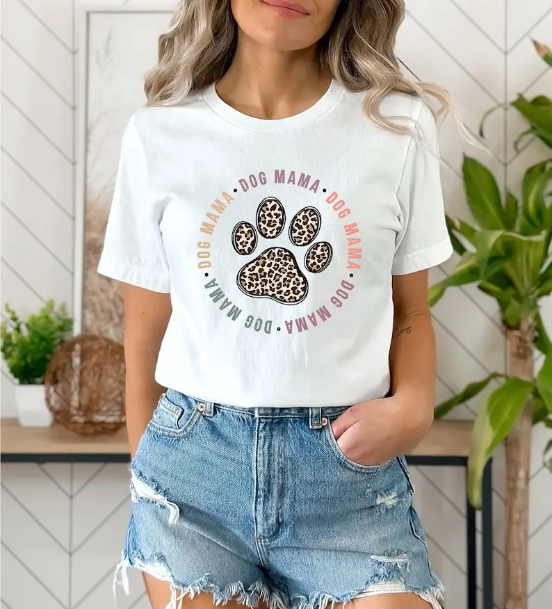 Koszula dla psa Mama prezent Dog Mom Mama T Shirt Mama kochanka prezent futro 100% cctton moda uliczna Harajuku kawaii goth y2k Drop Shipping