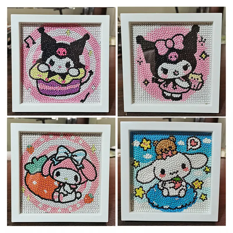 Sanrio 5D Diamond Painting Laurel Dog Full Round Diamond Mosaic Art DIY Cross Stitch Kulomi Home Decor Painting With Frame Gift