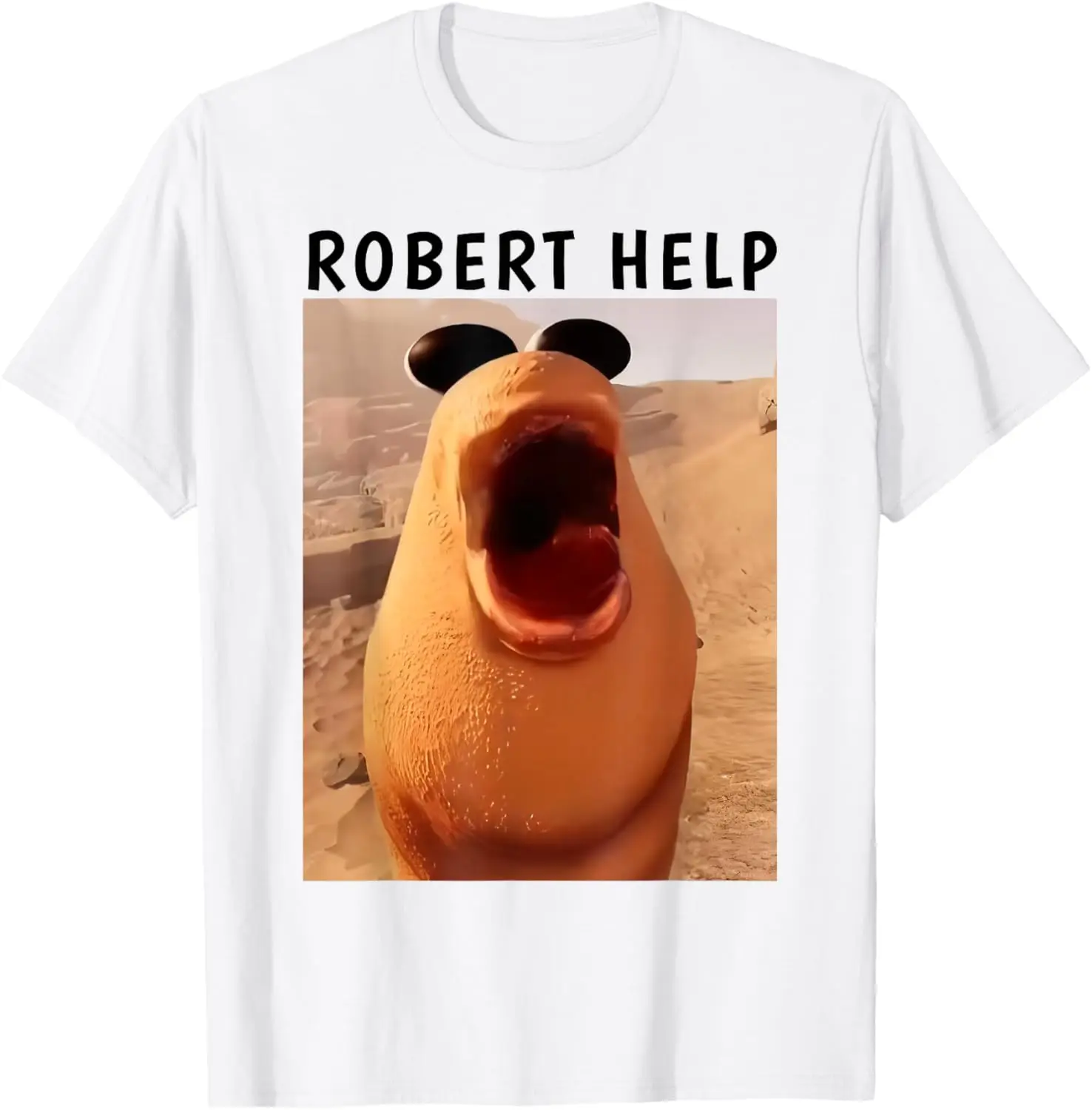 Marcus The Worm Funny Meme T-Shirt Black fashionable casual breathable loose clothing
