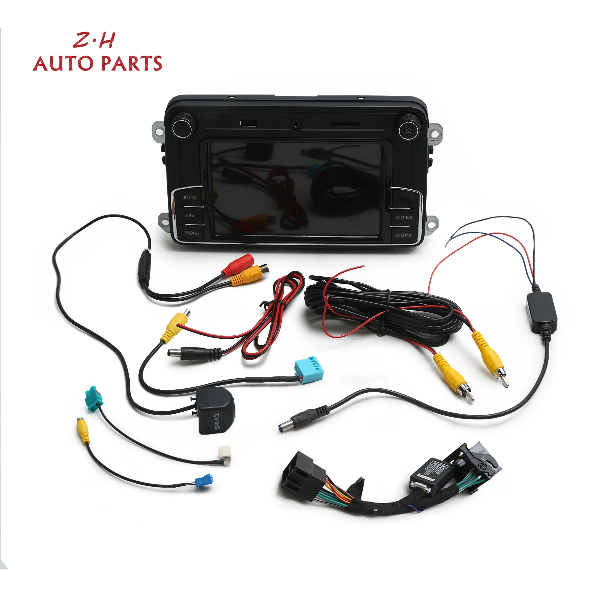 Car RCD330 187B CD Player + Rear View Camera + CAN Simulator Kit For VW Jetta Caddy Passat Skoda Superb Seat Alhambra 6RD035187B