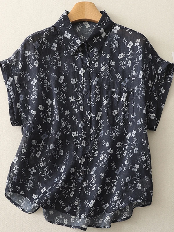 Cómodo, informal, ligero, transpirable, Svel irt, novedad de verano, sistema Sle Forest, ajuste holgado, estampado, irt para mujer