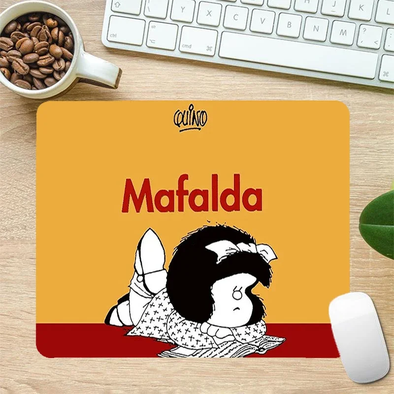 Mafalda Mouse Gamer Girl Rubber Mat Pc Accessories Game Mats Mause Pad Mousepad Company Gaming Laptop Desk Anime Computer Table