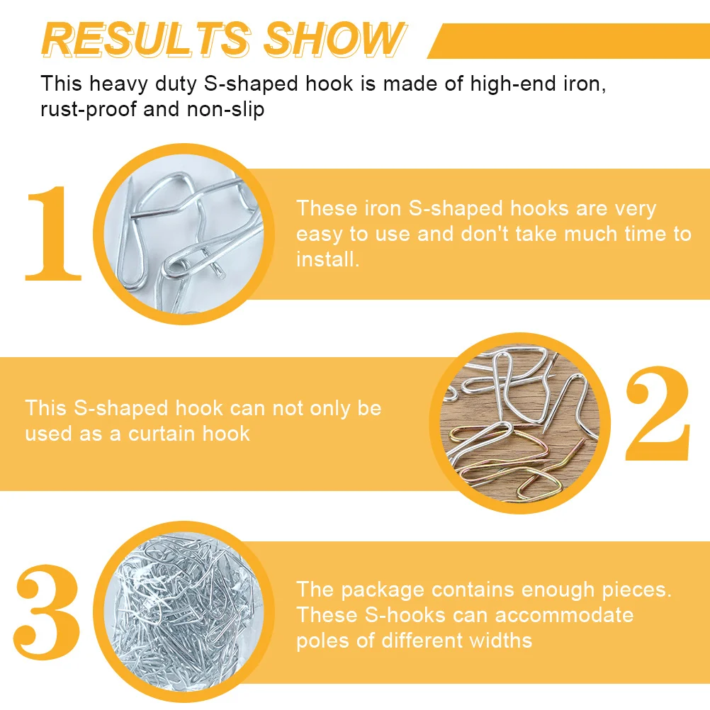 

350Pcs Curtain Hooks Heavy Duty Metal Iron S Shaped Clips for Drapes Shower Bathroom Door Hanging Pins Curtain Hooks for Drapes