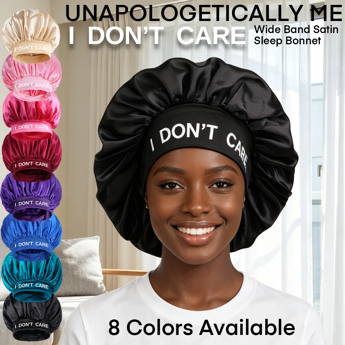 

No-odor Wide-brim Satin Sleep Cap Comfortable Elastic Shower Cap Suitable for Daily Use Soft Breathable Material