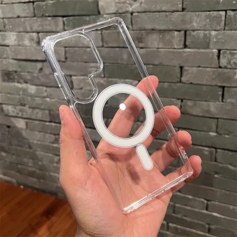 Clear Hybrid Hard PC Phone Case For Samsung Galaxy S26 S25 Edge S24 S23 S22 S21 S20 Note20 Ultra 10 Plus FE Magsafe Cover