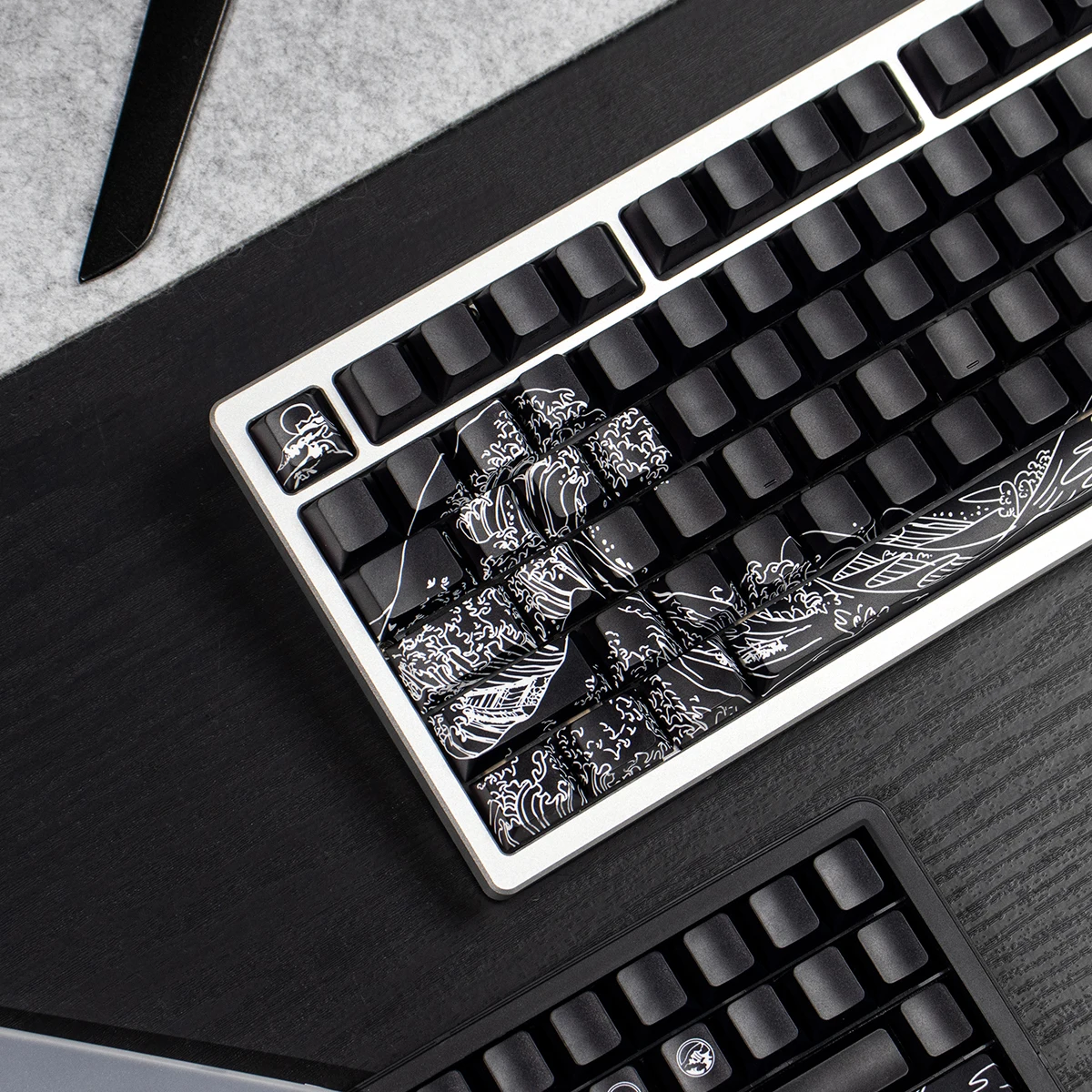 

128 Keys Black Coral Sea PBT Double Shot Keycaps Backlit Side Print Cherry Profile For Cherry MX Gamer Mechanical Keyboard