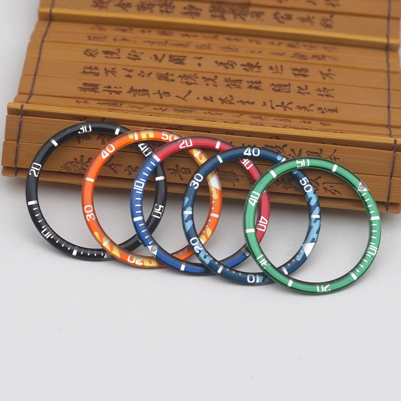 39x32 mm Turtle Watch Bezel Insert Fit Seiko SKX 6105 6309 Turtle Watch Cases NH35 NH36 Case Watch Ring With Double-sided sticke