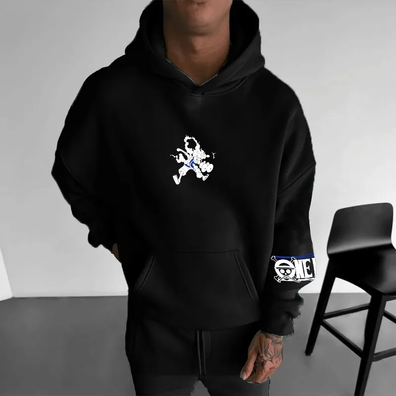 Uma peça tendência oversized anime os mais recentes meninos moletom com capuz puro algodão casual versátil outono e inverno moletom com capuz masculino e feminino