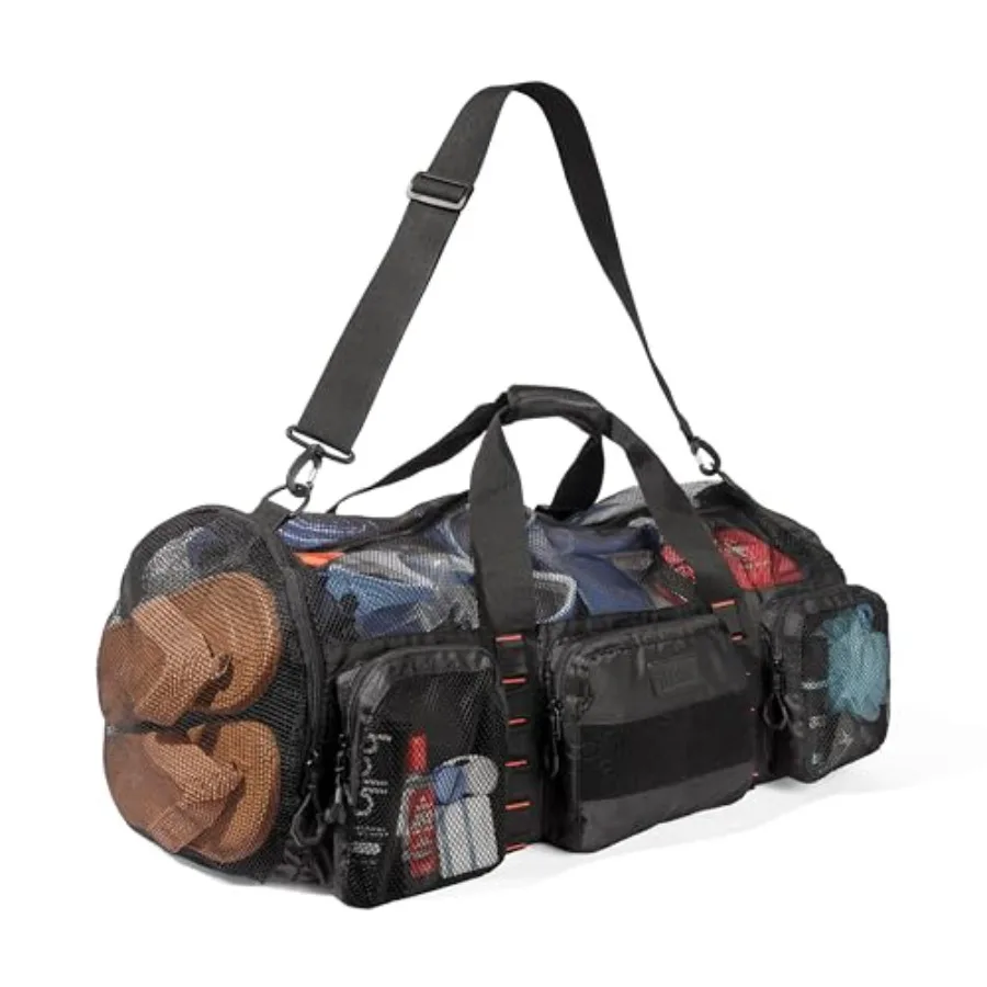 90L Large Mesh Duffle Bag for Scuba Dive or Snorkel Equipment. Best for Water Sports and Beach Activities like Swimming, Diving
