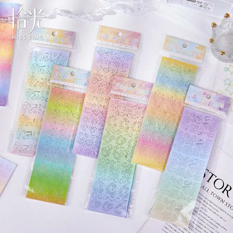 2pcs/lot Kawaii Stationery Stickers Colorful Star Track Ring Collection Diary Planner Decorative Stickers Scrapbooking Craft