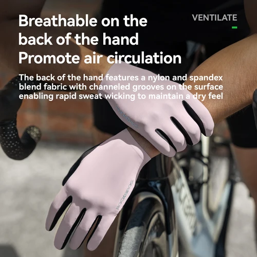 Imagen 2 del producto Guantes de Ciclismo ROCKBROS, Ligeros, Transpirables, Antideslizantes, de Dedo Completo, SBR, Alta Elasticidad, Absorción de Impactos