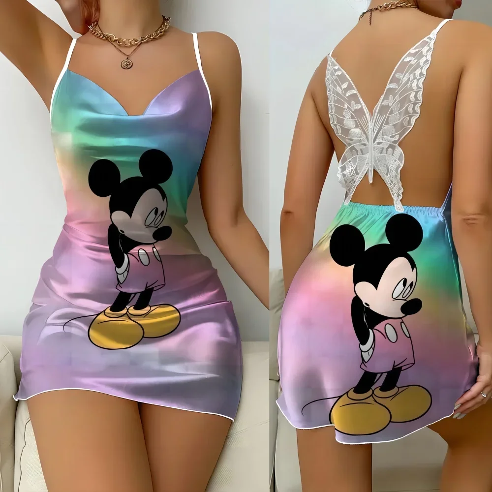 Summer Women's Nightwear Fashion Sexy Female Pajama Cartoon Pattern Women's Home Dresses New Pattern One Pieces Dress for Women