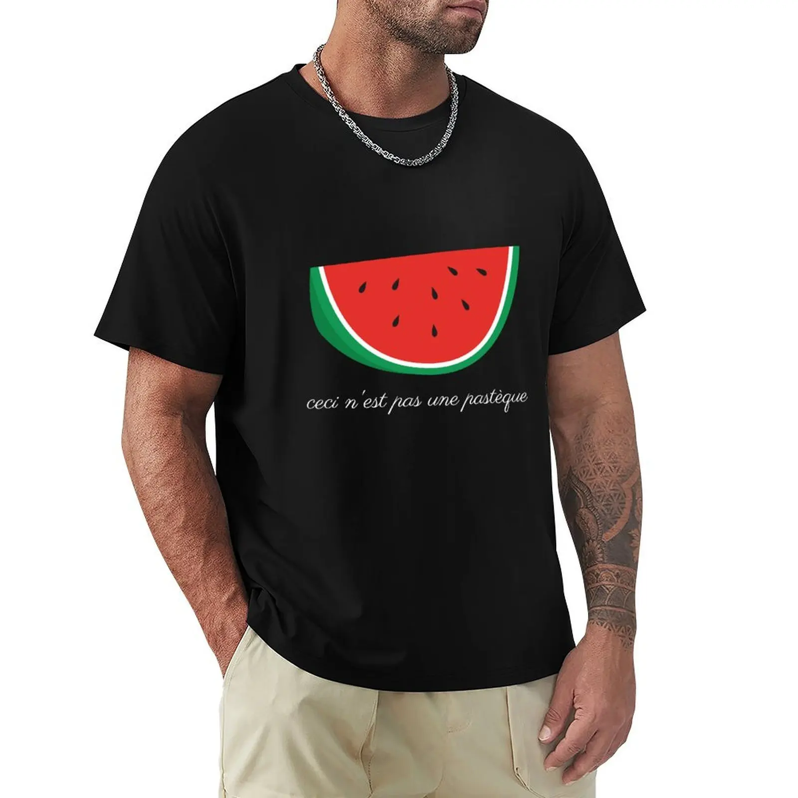 

This Is Not A Watermelon - Ceci n'est pas une pastèque T-Shirt T-shirts man Luxury man mens graphic t-shirts big and tall