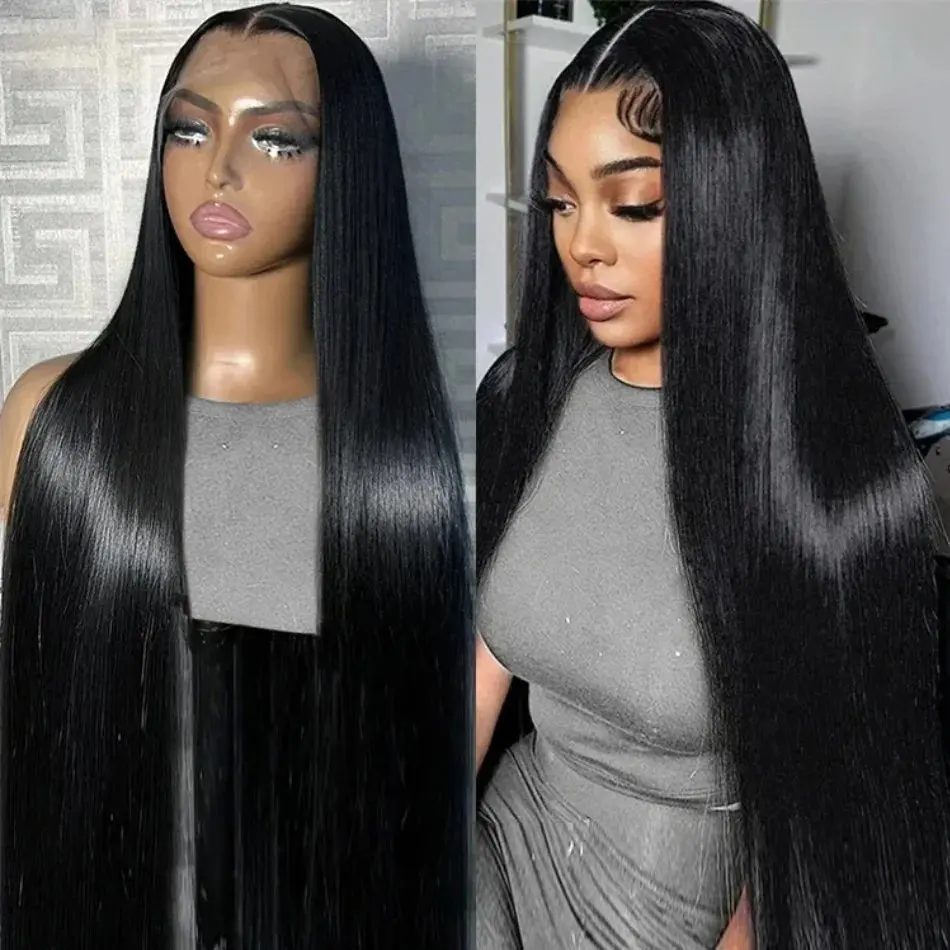 Rosabeauty 30 40 Inch Human Hair 13X4 Frontal  Glueless Ready to Wear Wigs 150% For Women Straight Lace Front Wig