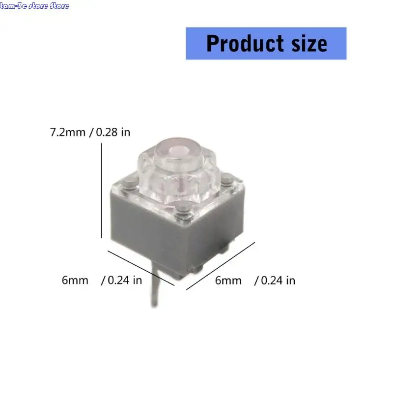 D0UA 10PCS 조용한 마이크로 스위치 10 백만 클릭 조용한 마우스 버튼 마이크로 스위치 2 핀 6x6x7.2mm