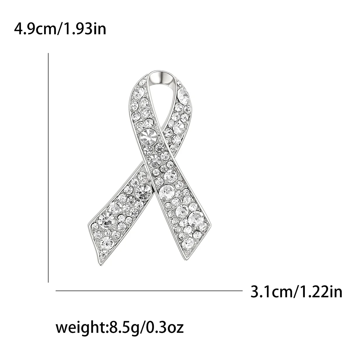 Rhinestone Ribbon Pins for Women Bow Brooches Breast Cancer Red Ribbons Event Party Backpack Decoration Clothes Accessories