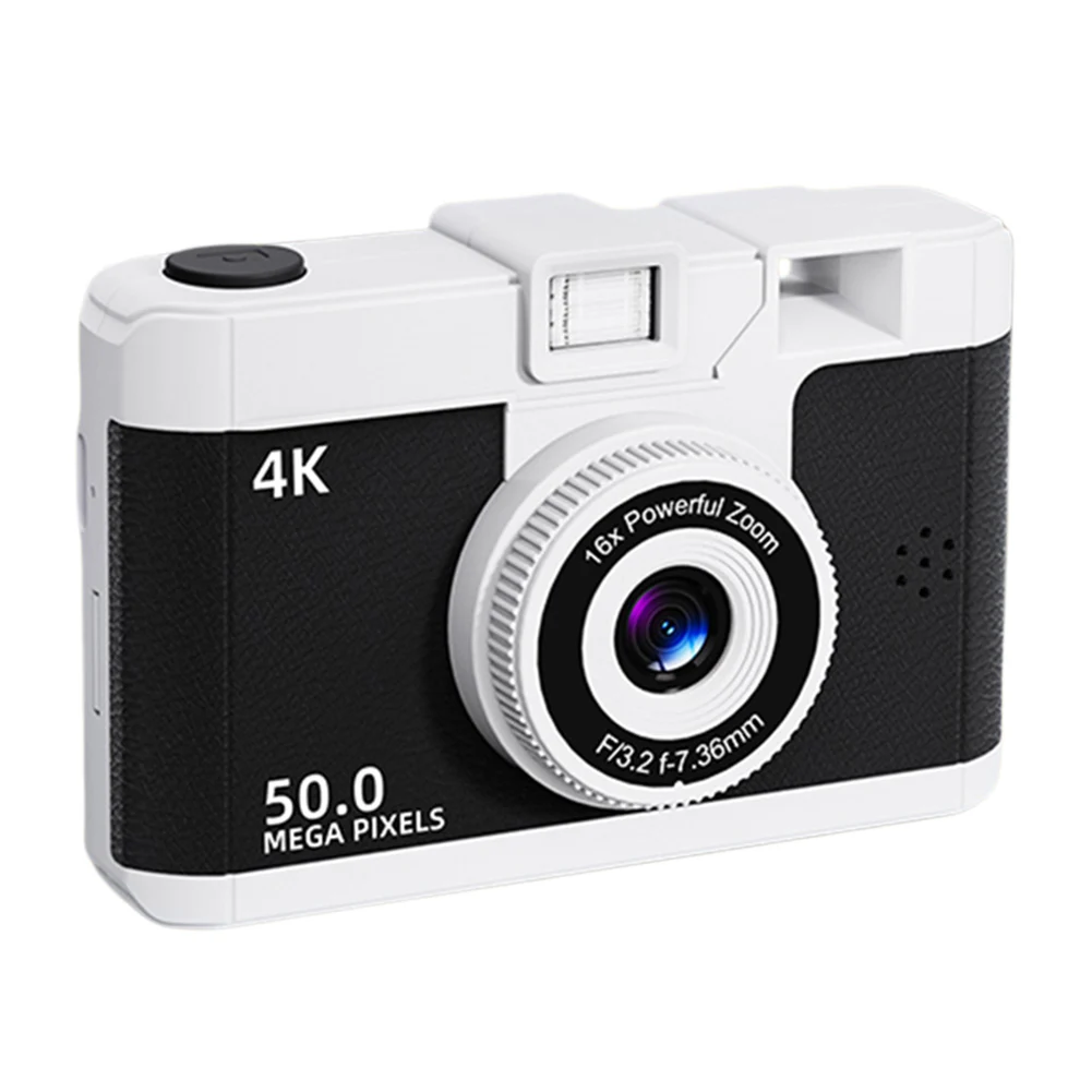 กล้องดิจิตอล HD เลนส์คู่สไตล์ย้อนยุคมินิกล้อง 16x ซูมกล้องถ่ายภาพวิดีโอกล้องสําหรับการเดินทางและนักเรียน
