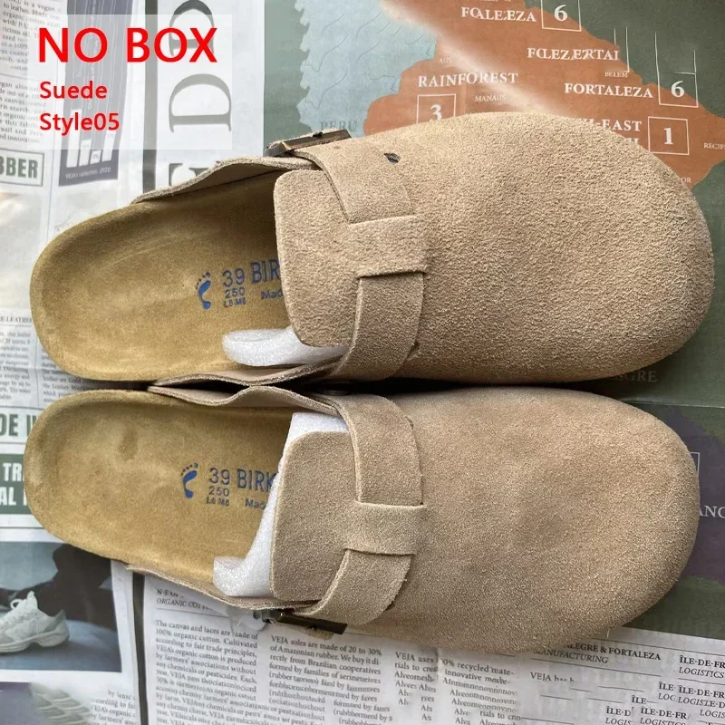 Summer Soft Footbed Suede Birken Sandals Women And Men Fashion All-Match Couples Wear Cork Slippers Winter Plus Velvet Shoes