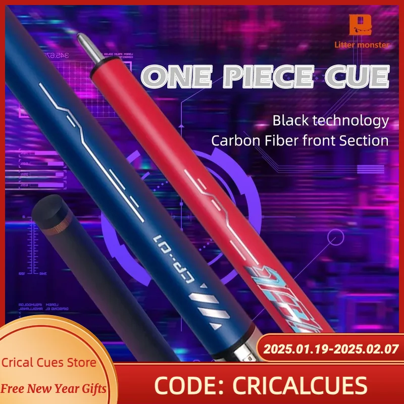 Carbon Energy Jump Punch Billiard Pool Cue, 2 in 1, Little Monster, 57 , 13mm