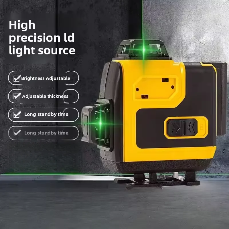 

16 Line High Precision Strong Light Infrared Laser level Pulse Mode Remote Controller 4D Vertical Cross Line Laser With Battery