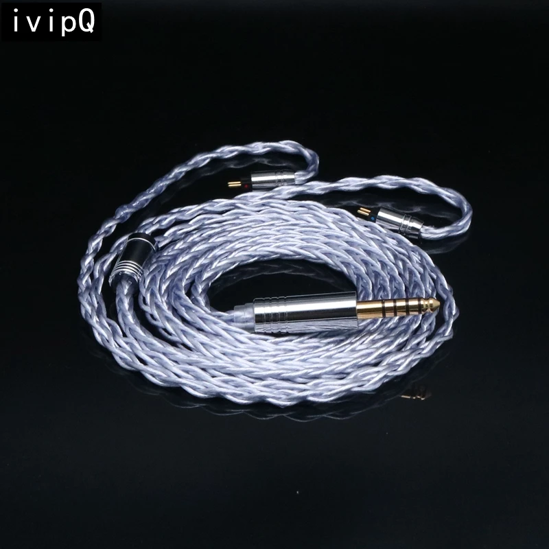 ivipQ-525 7N Silver Plated OCC HIFI Earphone Upgrade Cable With 4.4/MMCX/2PIN For IEM HM20 Fudu Melody Wyvern CRA SSR