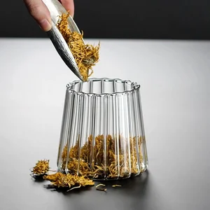 Hermetic glass bottle with wooden lid, food container, kitchen storage bottles, bowls, grains, tea, coffee, beans, candy bottles 12 Main Sales Glass Bomboniere - №8