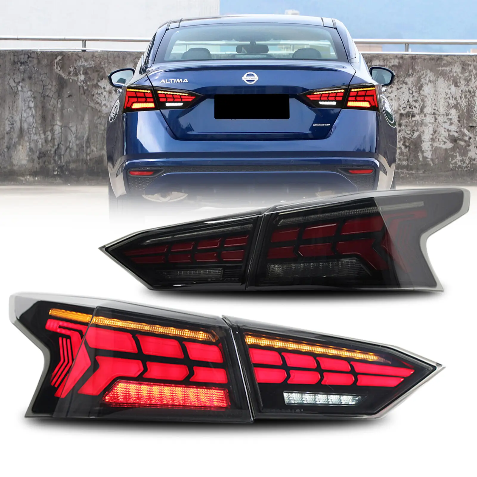 

LED Tail Lights For Nissan Altima 2019 2020 2021 2022 With Sequential Turn Signal Rear Lamp