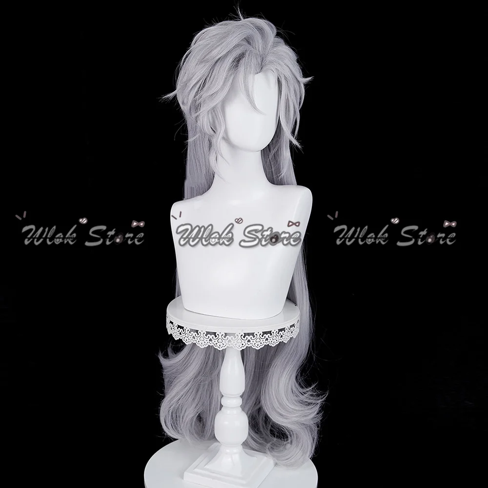 ゲーム愛とディープスペース シルス コスプレウィッグ シルバーウィングス 90CM ロング グレーヘア 男女兼用 ハロウィンパーティー 耐熱性合成ウィッグ