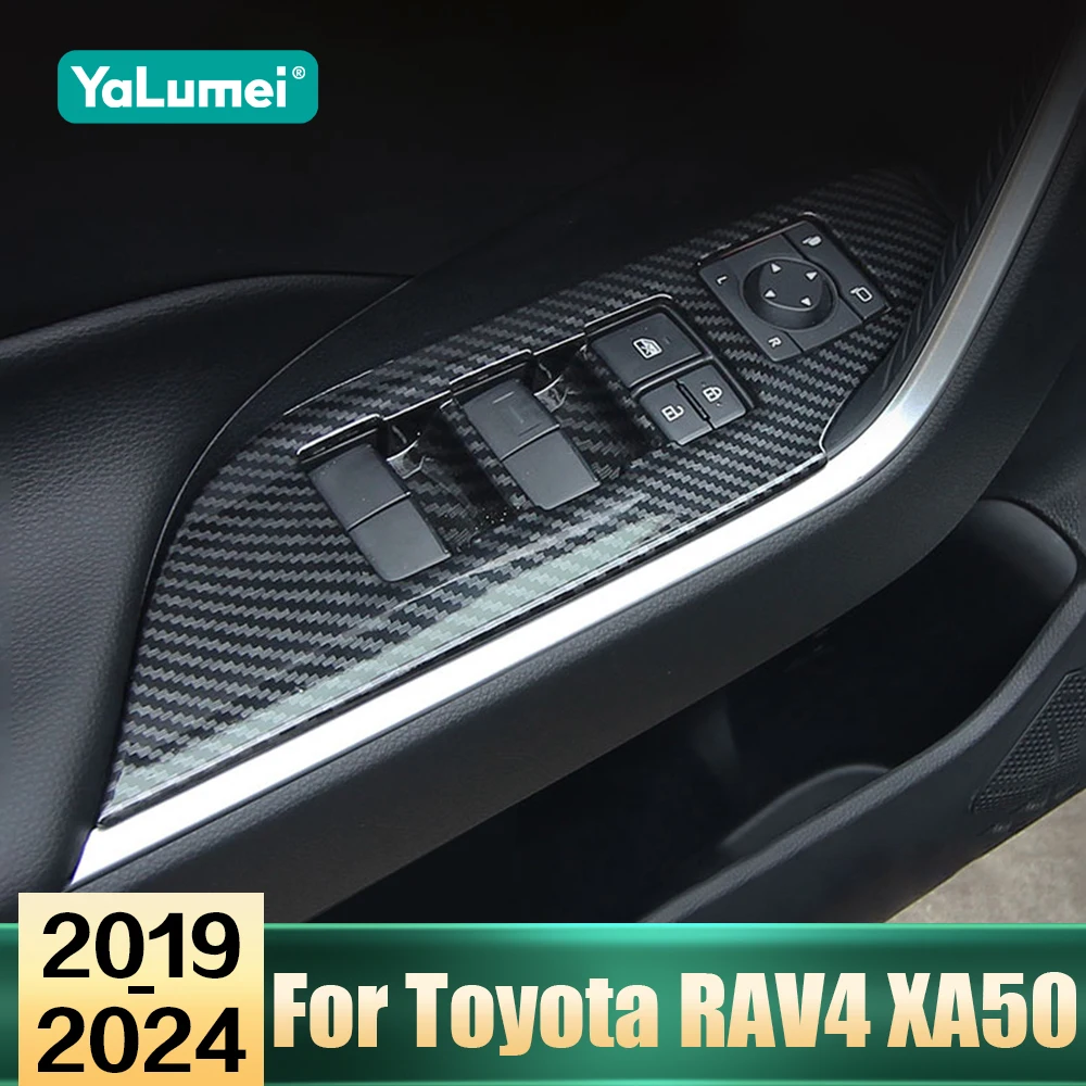 Für Toyota RAV4 XA50 2019 2020 2021 2022 2023 2024 RAV4 Hybrid ABS Auto Tür Fenster Glas Lift Schalter taste Trim Abdeckung Aufkleber