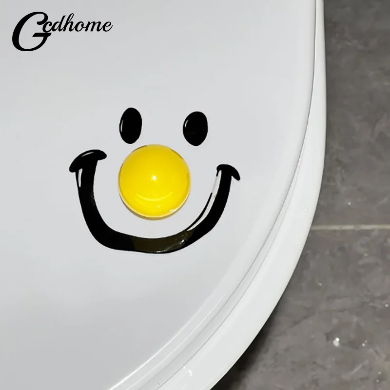 Contemporary Style Dopamine Smile Ball Toilet Lid Lifter, Round Shape, Handheld Toilet Seat Cover Opener for Bathroom