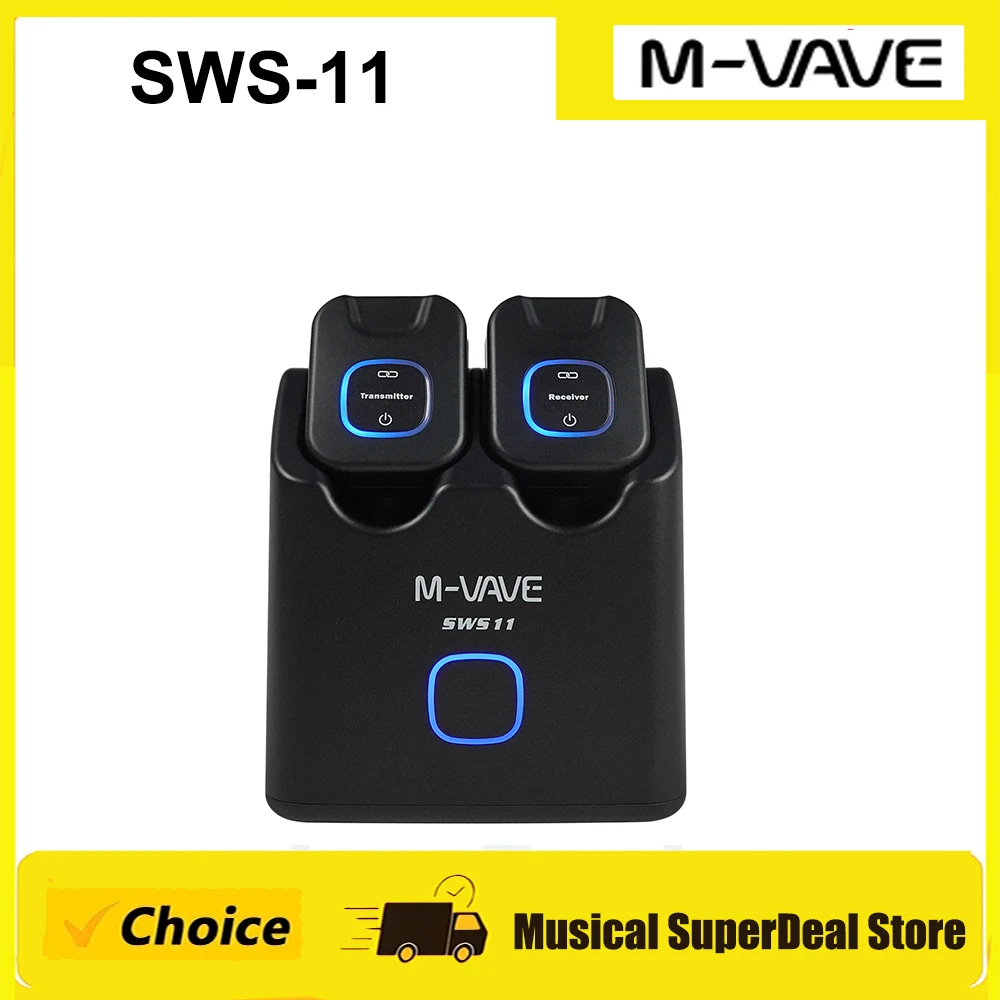M-VAVE SWS11 Wireless Guitar System 5.8GHz Digital Wireless Guitar Transmitter and Receiver with Portable Charging Case ﻿