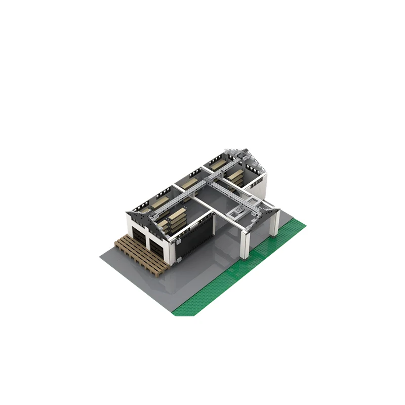 MOC City diseño Modular de edificios pequeños mercancías almacén bloques de construcción modelo ladrillos juguetes para niños regalo de Navidad