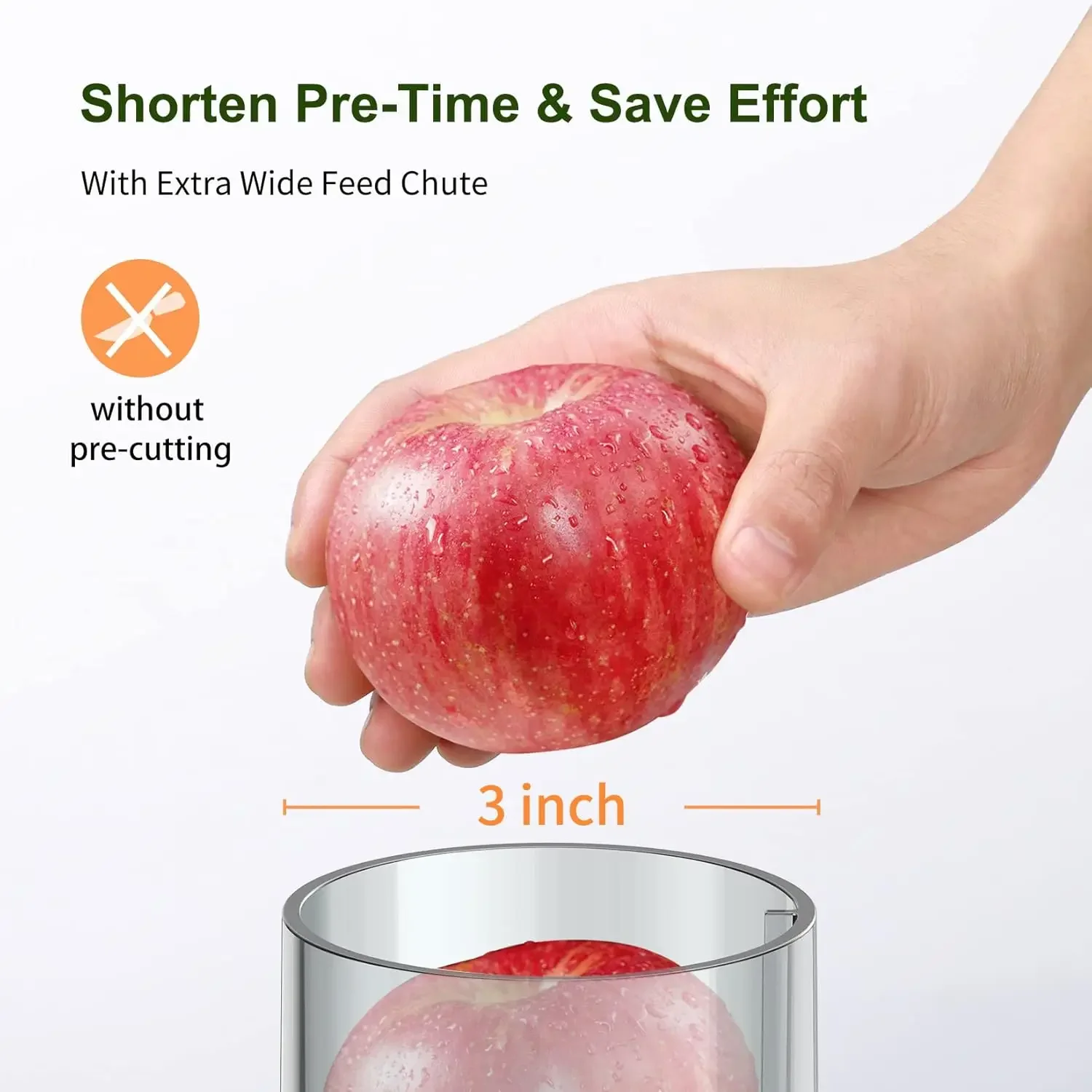 Vegetable and Fruit, Power Juicers Extractor with 3" Feed Chute, Centrifugal Juicer with High Juice Yield, Easy to Clean&BPA-Fre