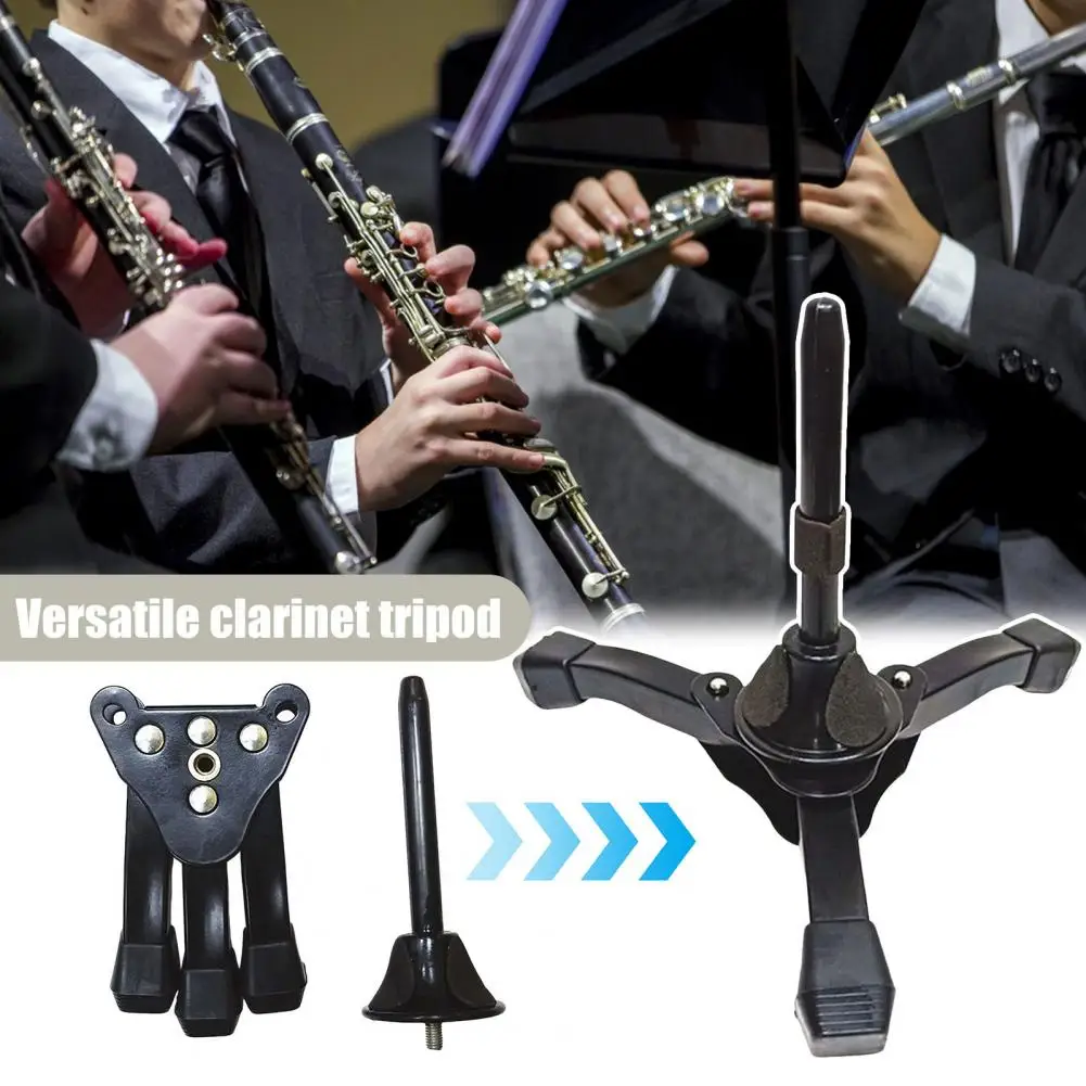 Portable Clarinet Stand Flute Clarinet Tripod Stand Foldable Wind Instrument Holder For Oboe Flute Clarinet Straight Saxophone