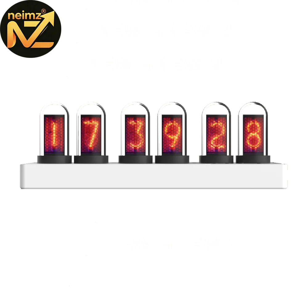 RGB IPS Nixie-Röhren-Wecker für Spielzimmer-Dekoration DIY Anpassbare Uhrenzifferblätter Bunte Lichter Geschenkidee