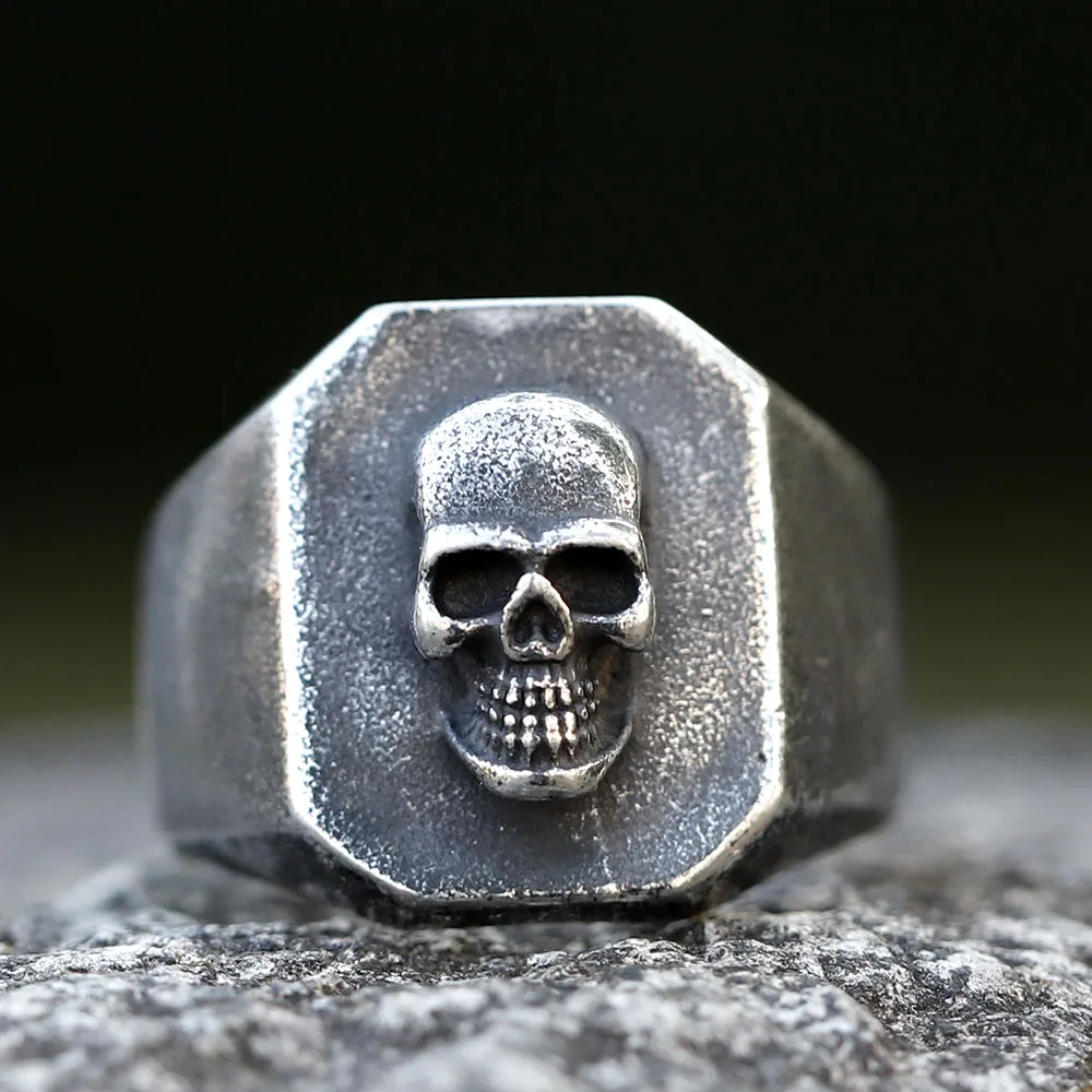 Bagues gothiques Vintage en acier inoxydable 316L pour hommes, anneau crâne lourd punk Rock Biker, bijoux cadeaux, livraison directe, 2022