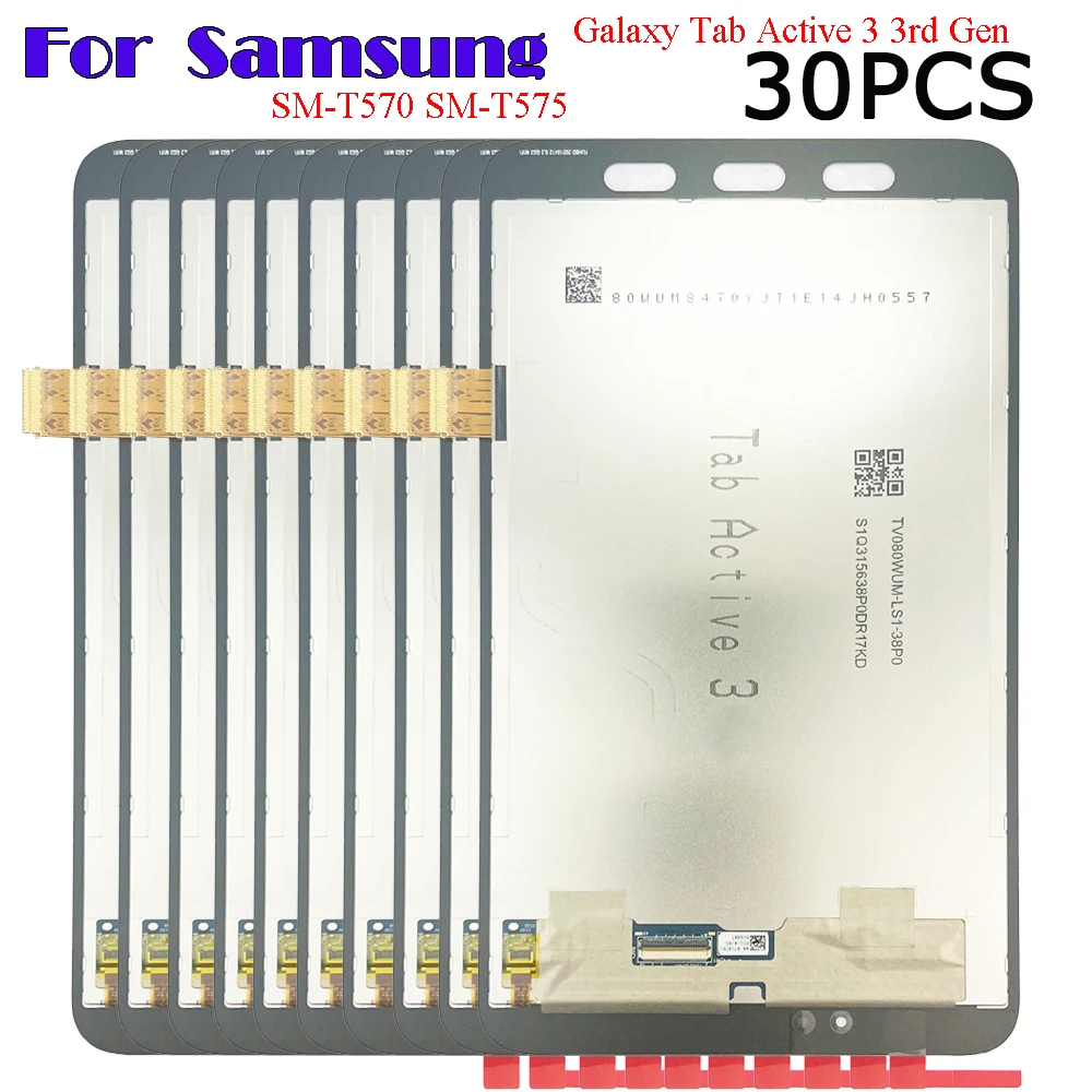 30PCS For Samsung Galaxy Tab Active 3 3rd Gen T570 SM-T570 SM-T575 T575 LCD Display Touch Screen Digitizer Assembly Replacement