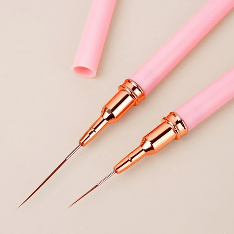 5 Pz 7/9/11/15/25 MILLIMETRI Set di pennelli per unghie Gel UV Pennelli per unghie Kit French Stripe Line Pittura Disegno Fiore Penna Strumenti per manicure