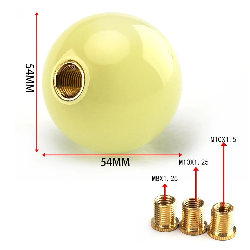 

Gear Shift Knob Acrylic 5.4*5.4cm Car Modification Gear Shift Handle Luminous Gear Shift Lever With 3 Adapters Interior Parts