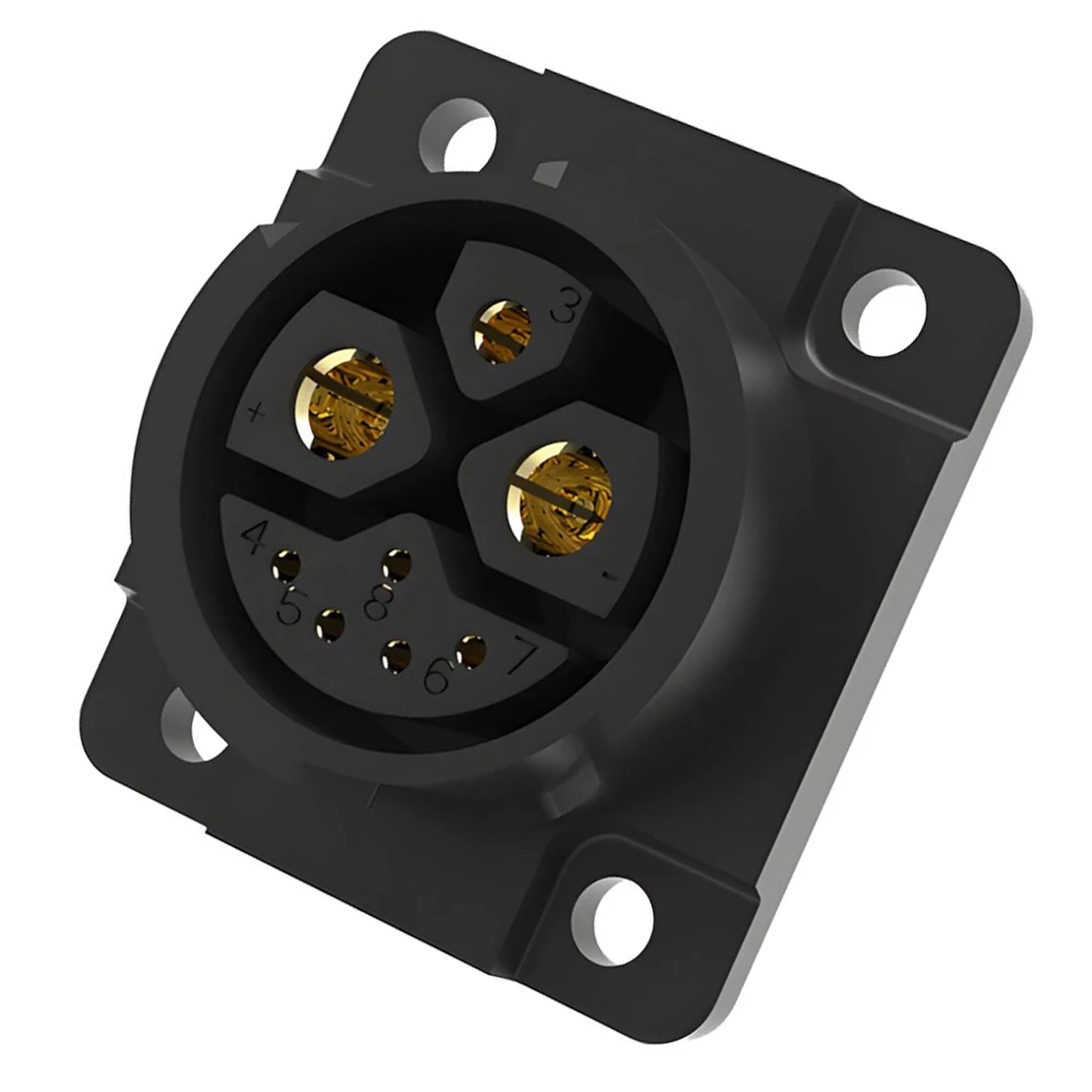 8 Pin 2+1+5 50A M23 Battery Power Connector Socket Aviation Charging Plug Port Panel Mount