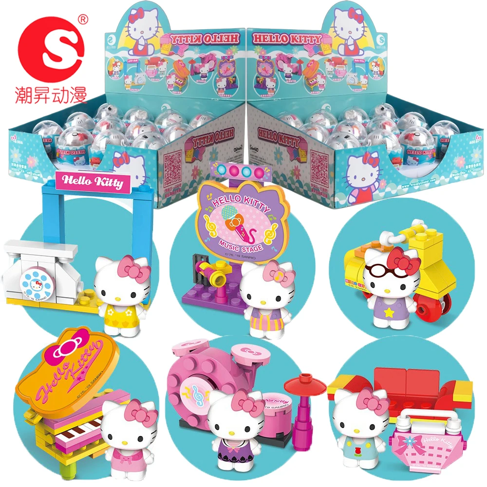 

Genuine Sanrio Hello Kitty Gashapon Blind Box Music Party Collection Adorable Cartoon Block Toy Fun Birthday Gifts for Children
